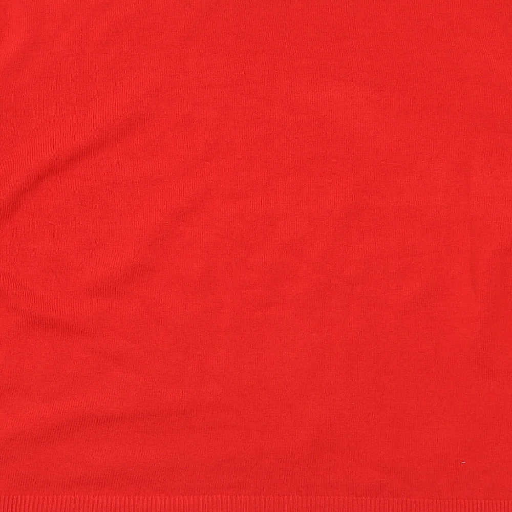 Marks and Spencer Womens Red Crew Neck Acrylic Pullover Jumper Size 18