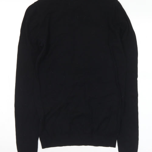 ASOS Womens Black Mock Neck Cotton Pullover Jumper Size S