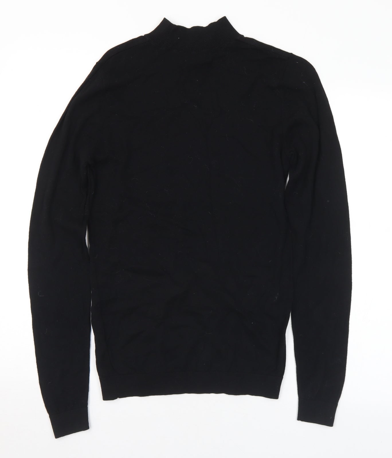 ASOS Womens Black Mock Neck Cotton Pullover Jumper Size S