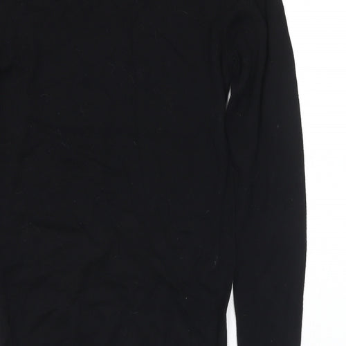 ASOS Womens Black Mock Neck Cotton Pullover Jumper Size S