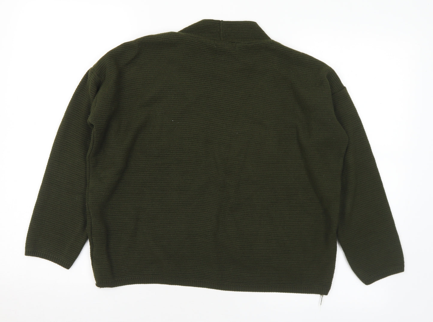 New Look Womens Green Mock Neck Acrylic Pullover Jumper Size 12