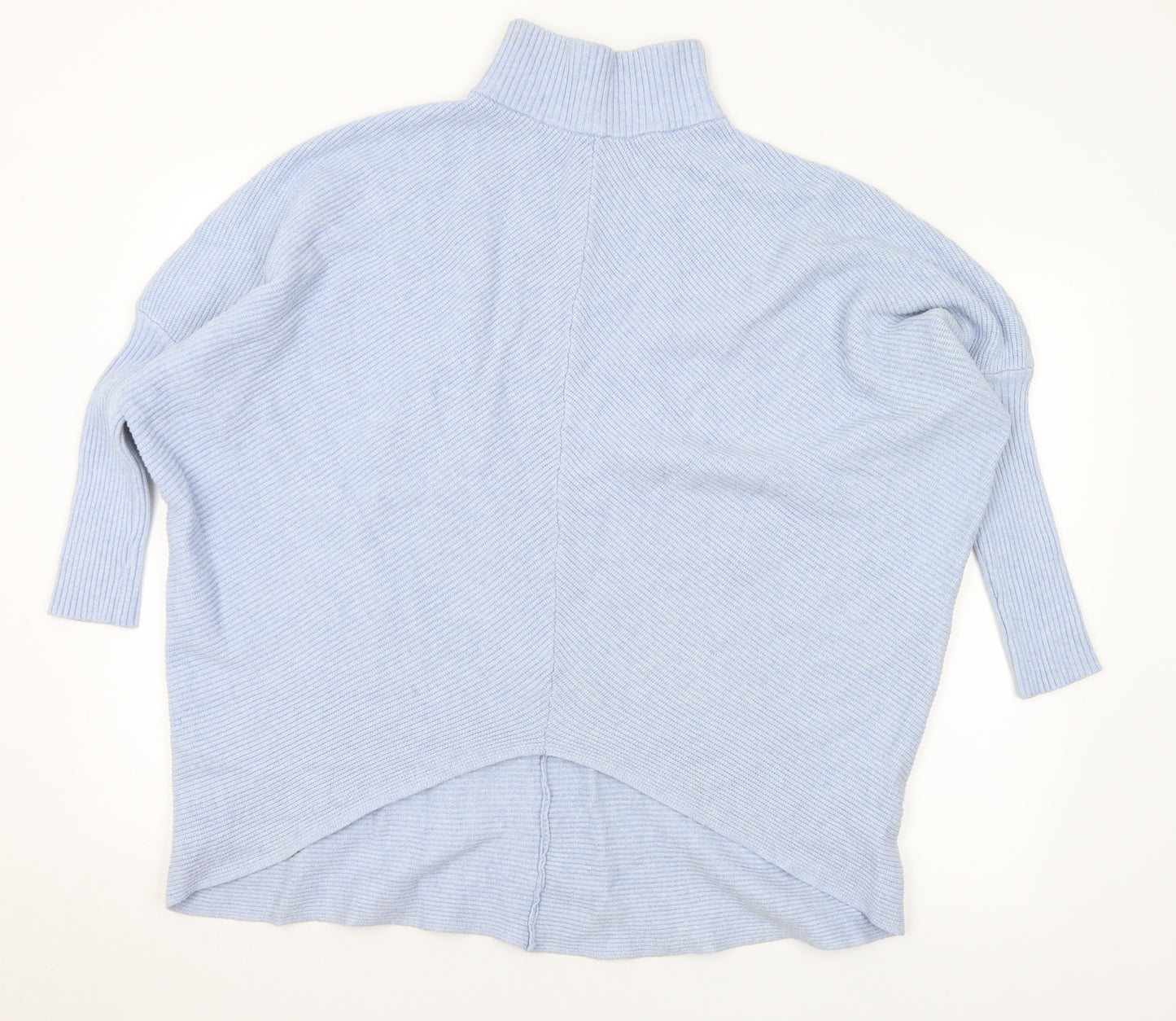 Preworn Womens Blue Mock Neck Viscose Pullover Jumper Size L