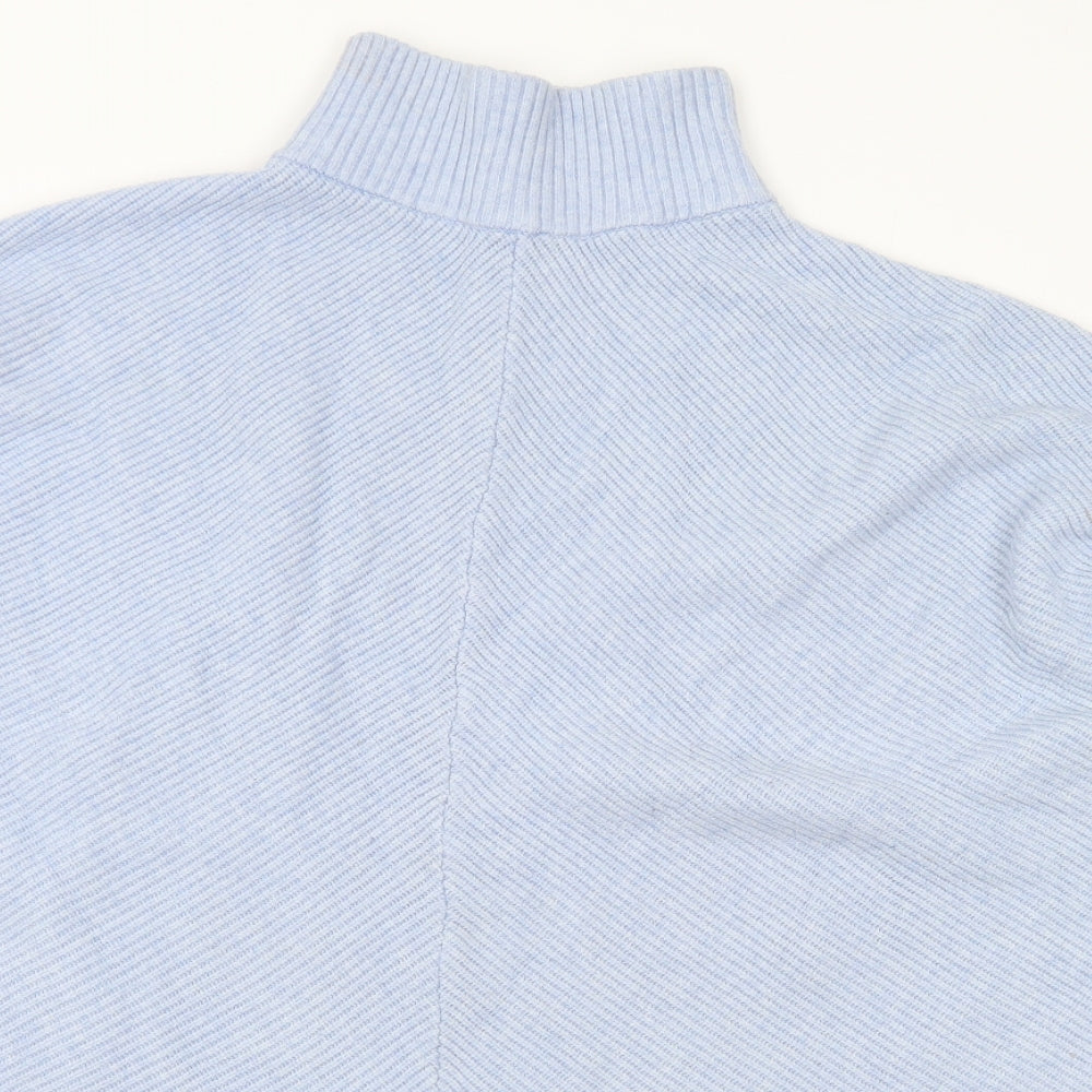 Preworn Womens Blue Mock Neck Viscose Pullover Jumper Size L