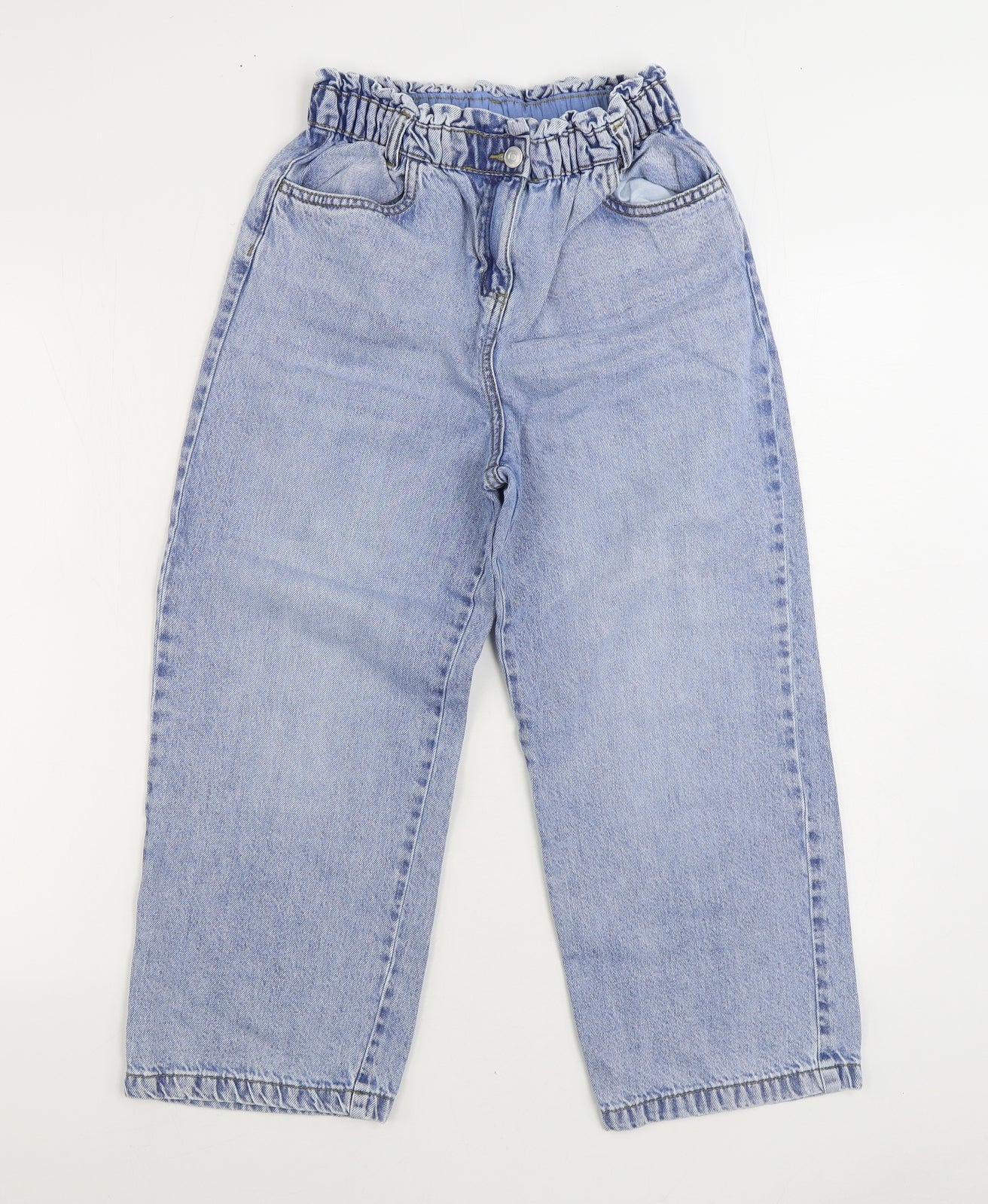 Numeg Girls Blue Cotton Straight Jeans Size 13-14 Years Regular
