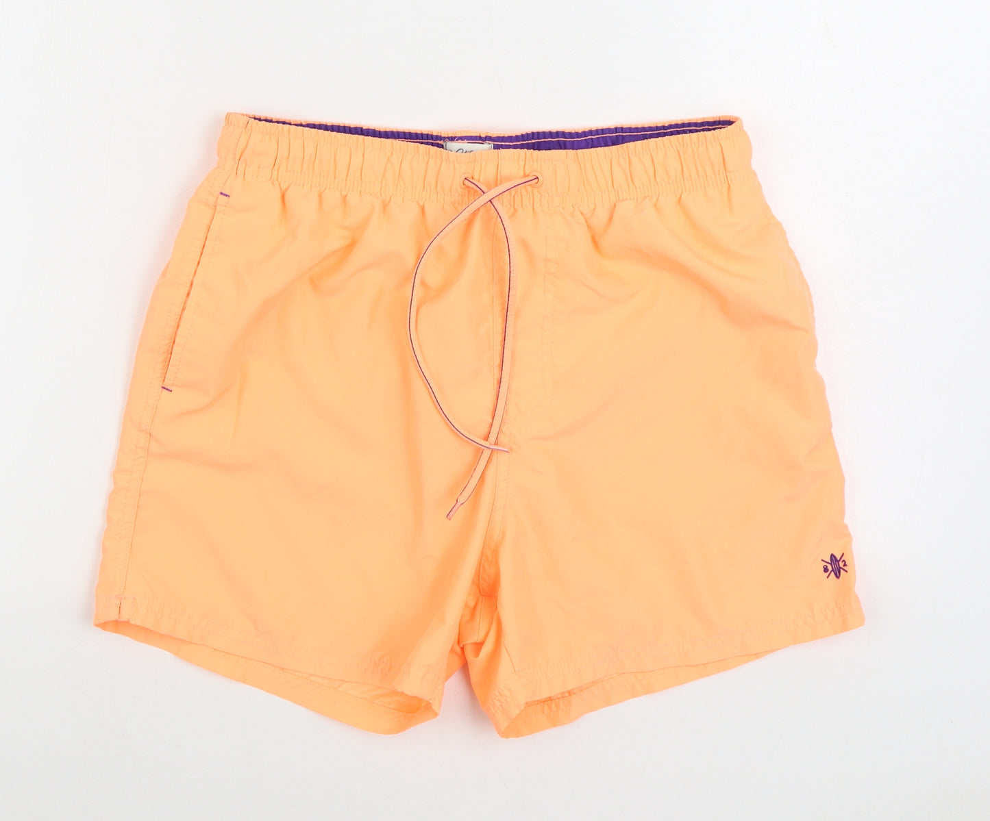 NEXT Mens Orange Polyester Sweat Shorts Size M Regular Tie - Swim trunks