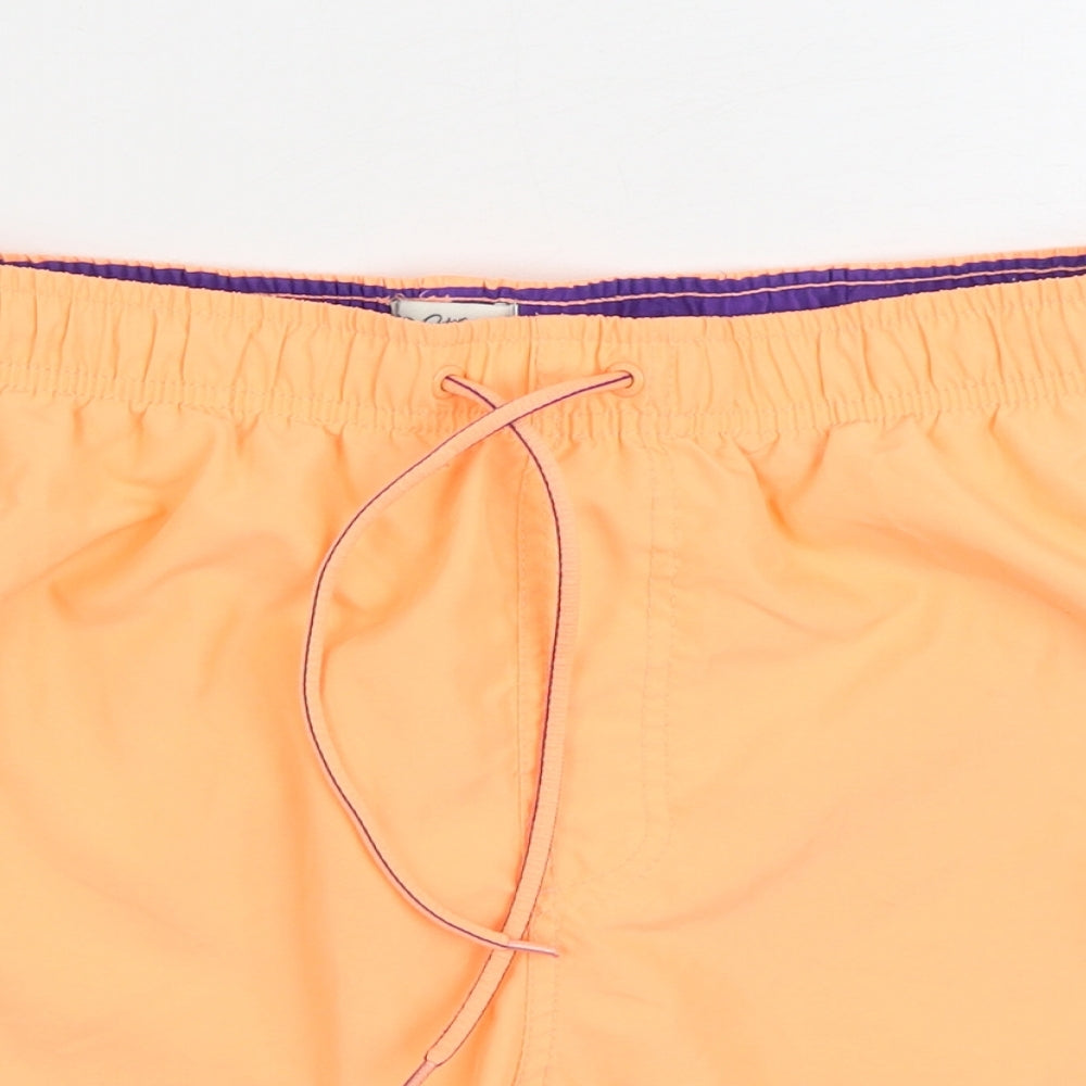 NEXT Mens Orange Polyester Sweat Shorts Size M Regular Tie - Swim trunks