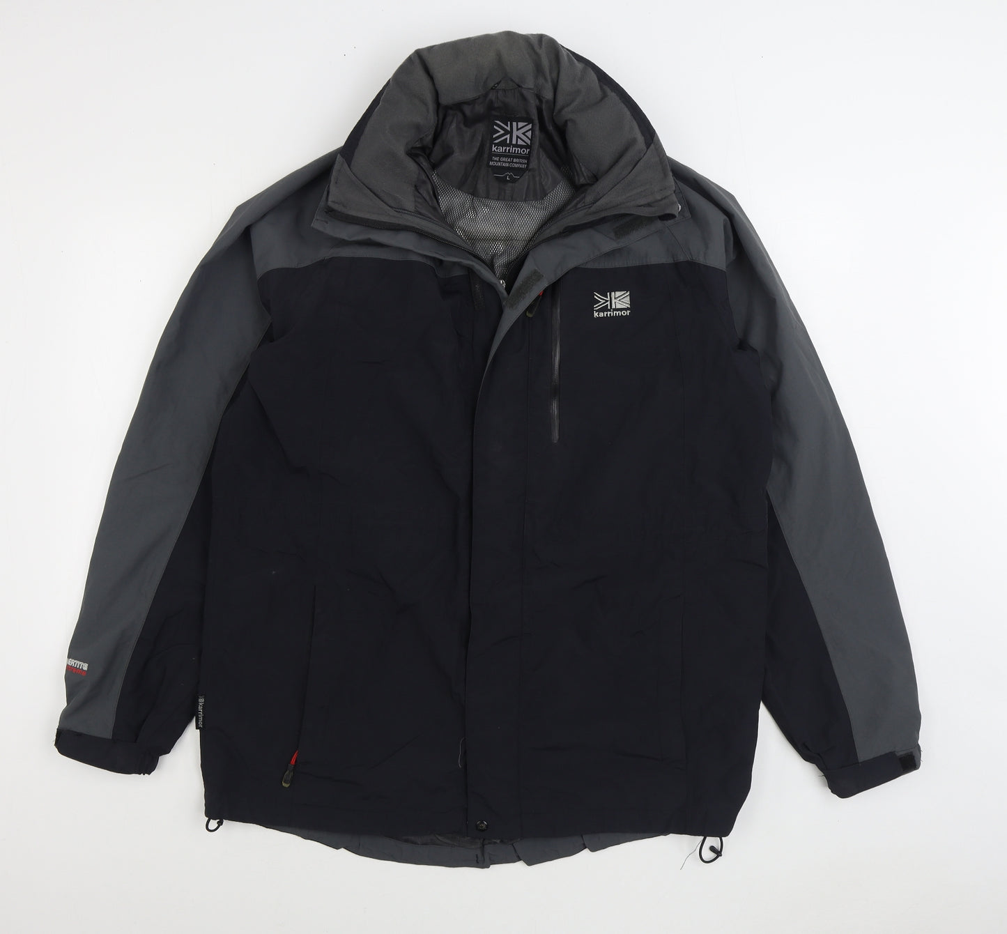 Karrimor Mens Black Rain Coat Coat Size L Zip