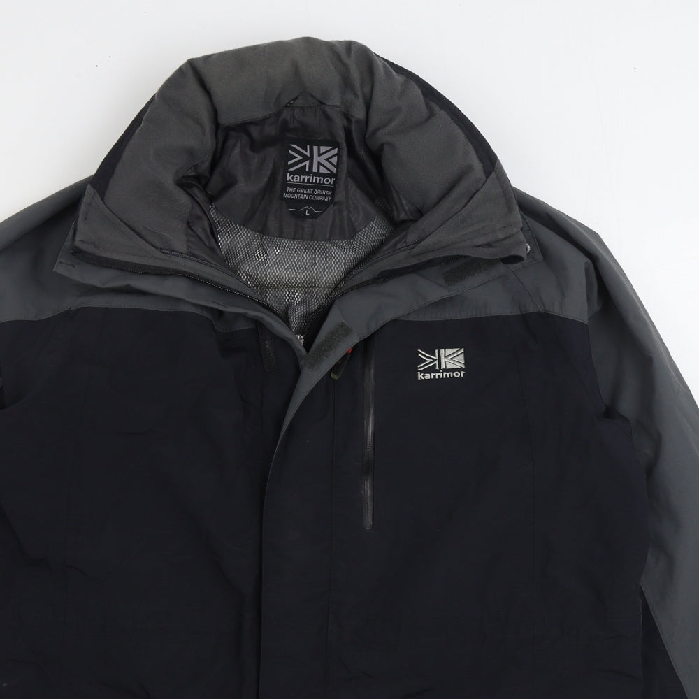 Karrimor Mens Black Rain Coat Coat Size L Zip