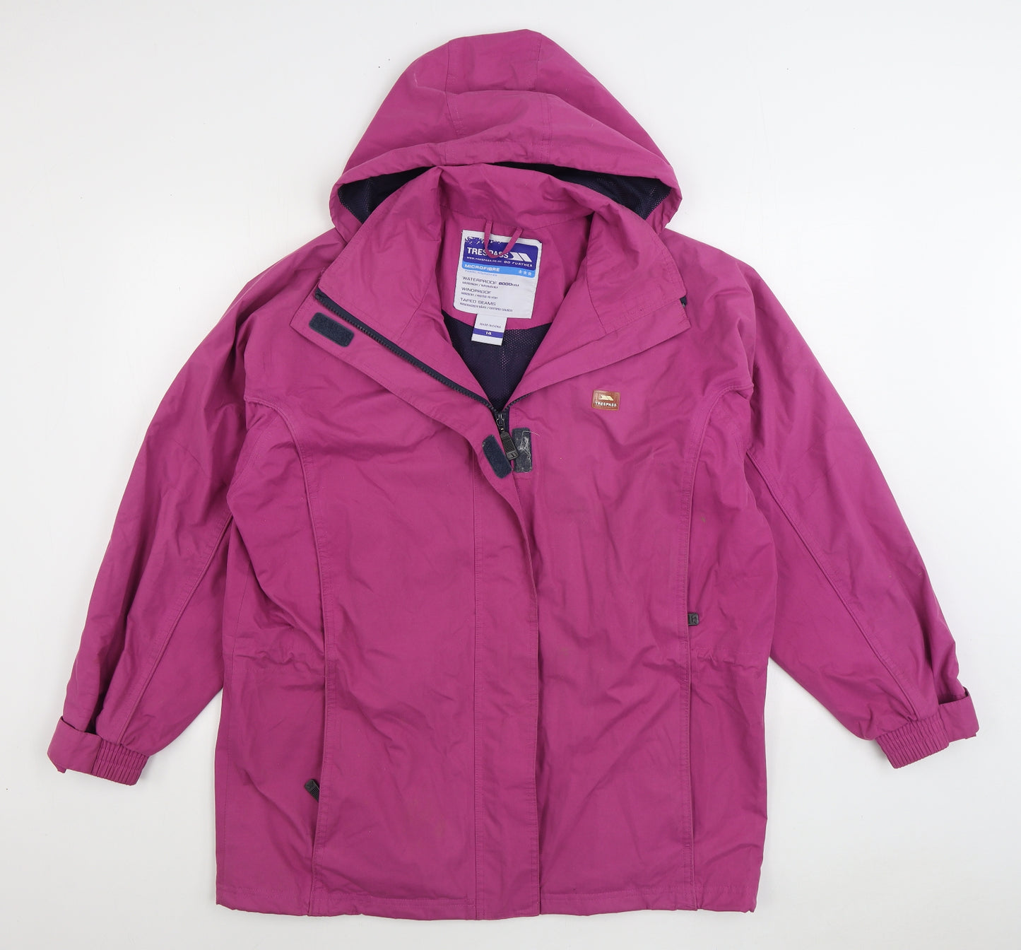 Trespass Womens Pink Rain Coat Coat Size 14 Zip
