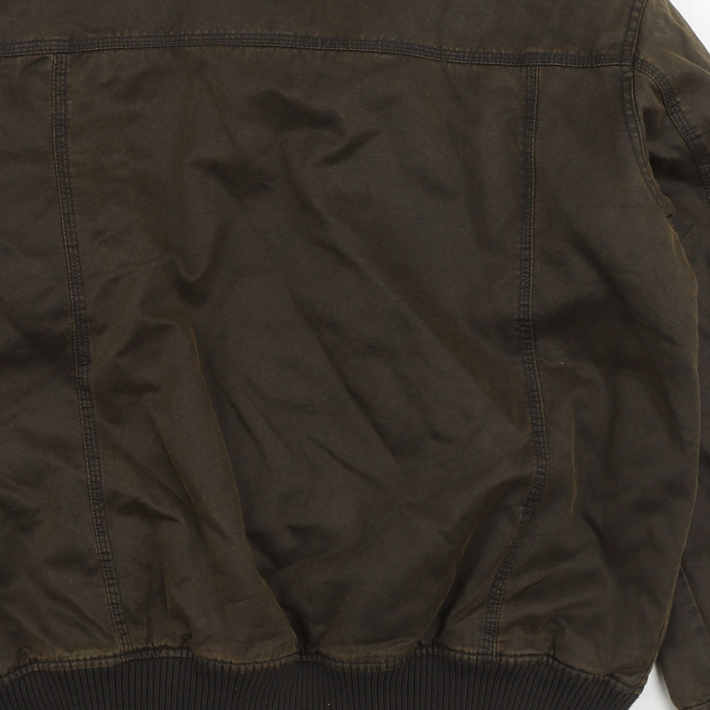Mantaray Mens Brown Bomber Jacket Coat Size L Zip