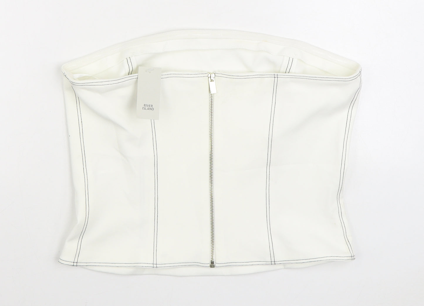 River Island Womens White Polyester Basic Blouse Size 16 Off the Shoulder