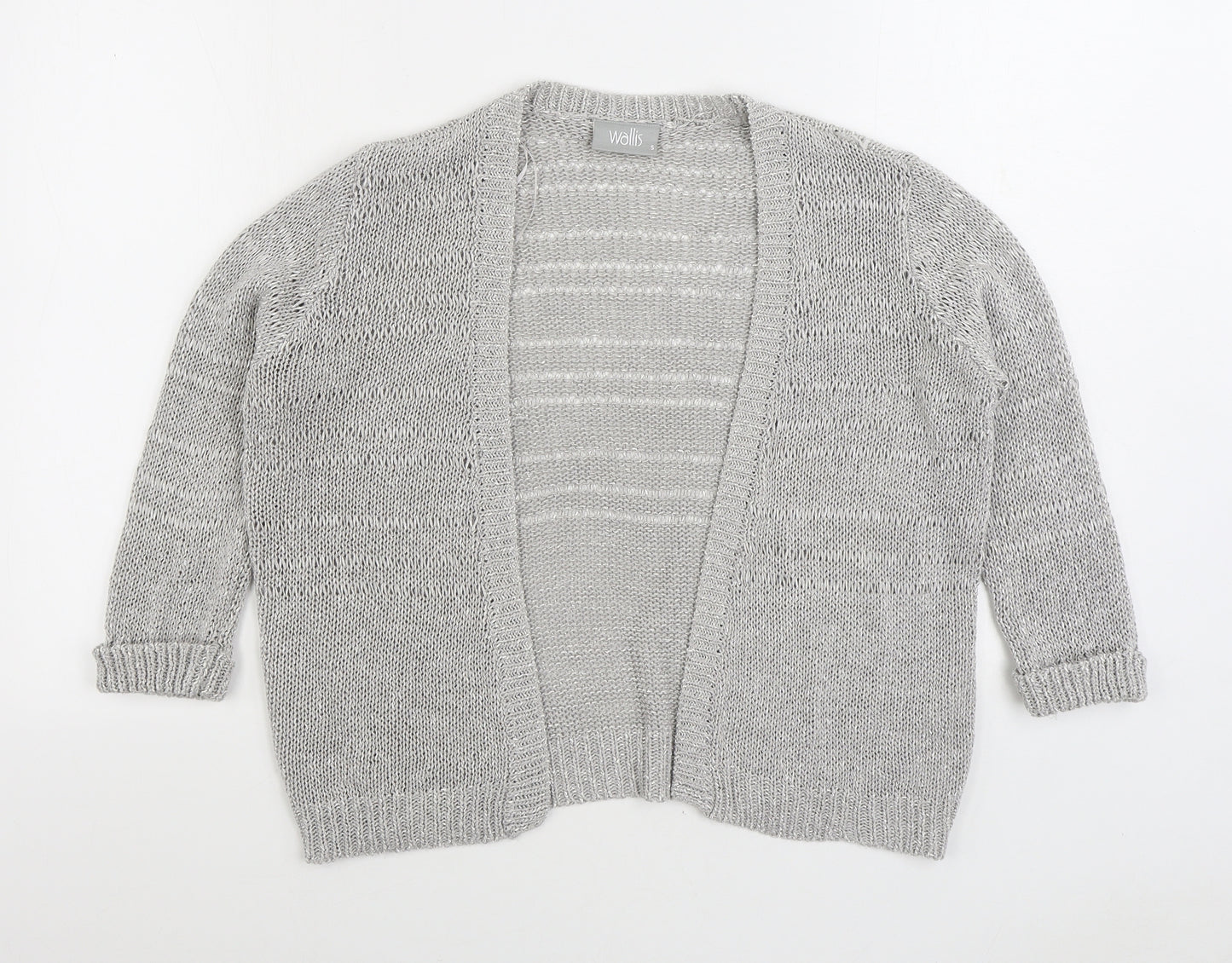 Wallis Womens Grey V-Neck Acrylic Cardigan Jumper Size S