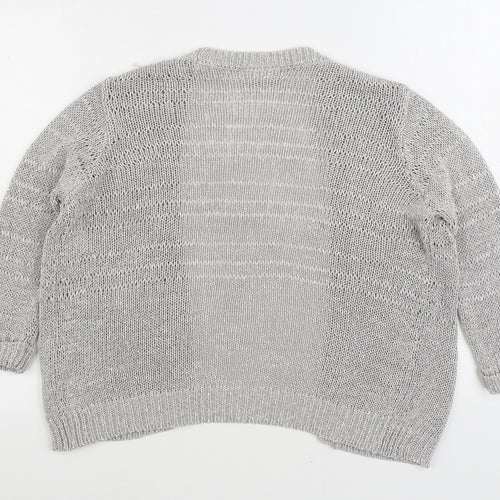 Wallis Womens Grey V-Neck Acrylic Cardigan Jumper Size S