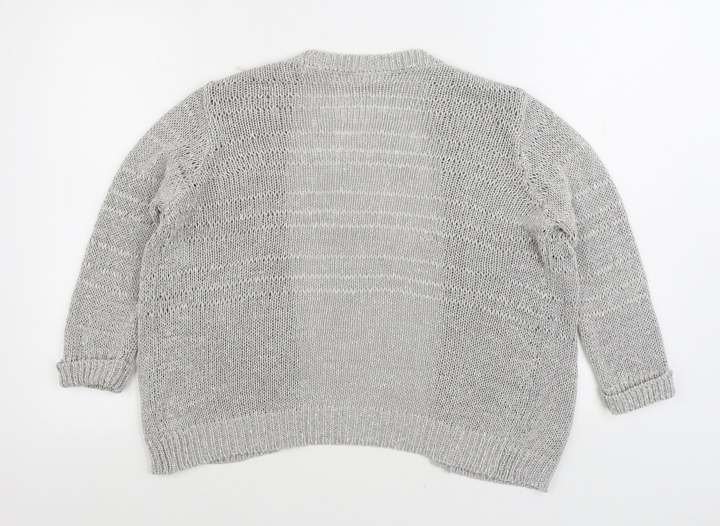 Wallis Womens Grey V-Neck Acrylic Cardigan Jumper Size S