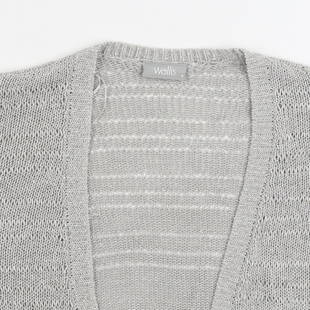 Wallis Womens Grey V-Neck Acrylic Cardigan Jumper Size S