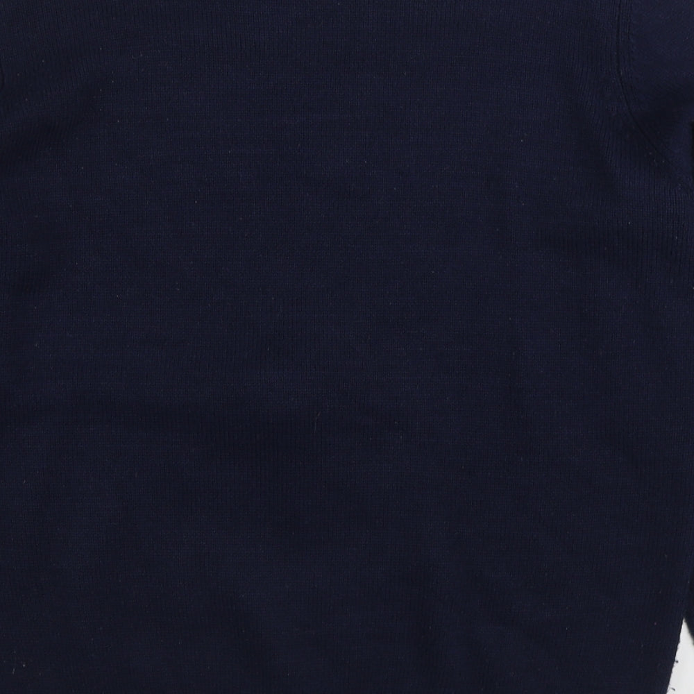 F&F Mens Blue Round Neck Acrylic Pullover Jumper Size XL - Christmas Jumper