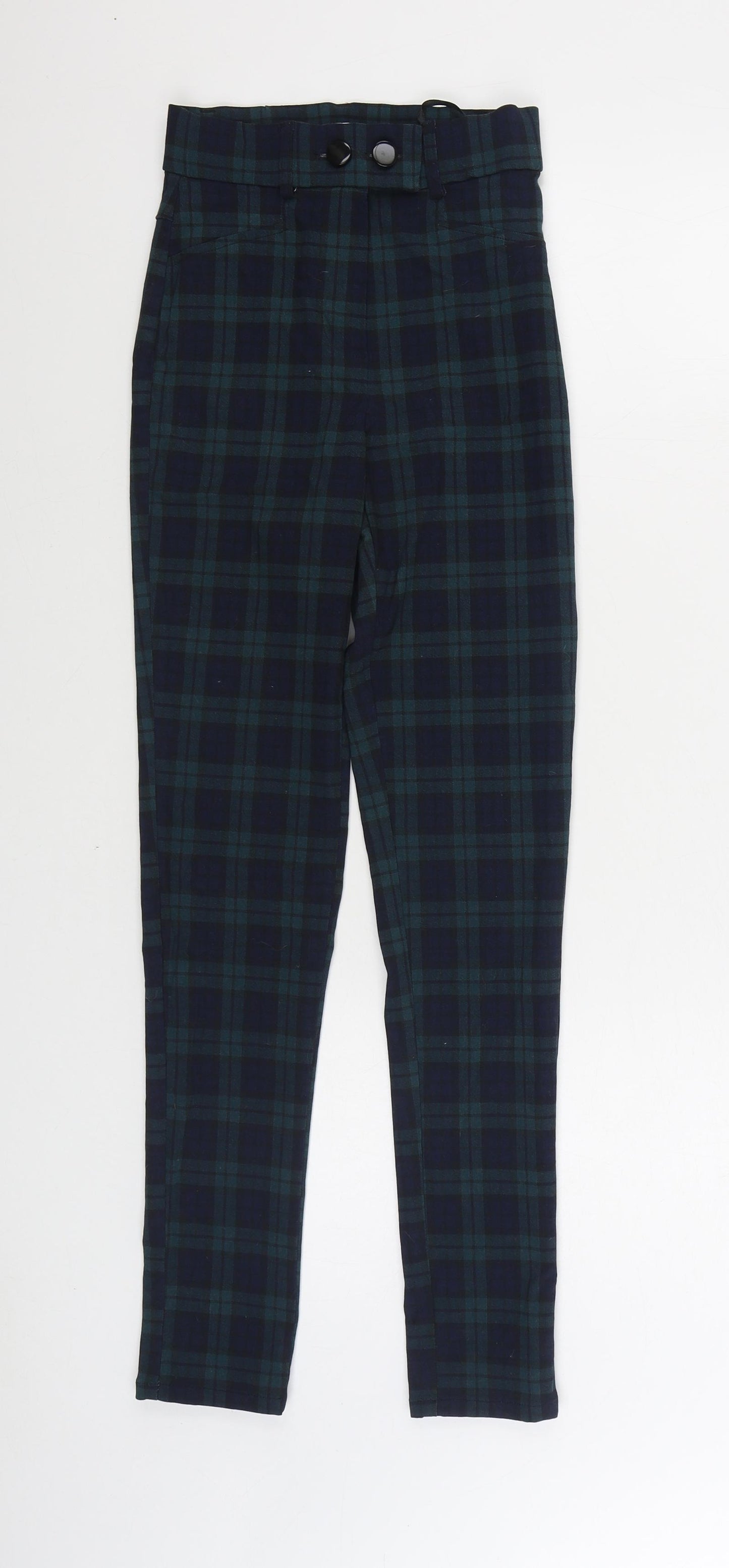 Primark Womens Green Paisley Viscose Trousers Size 6 L27 in Regular Zip
