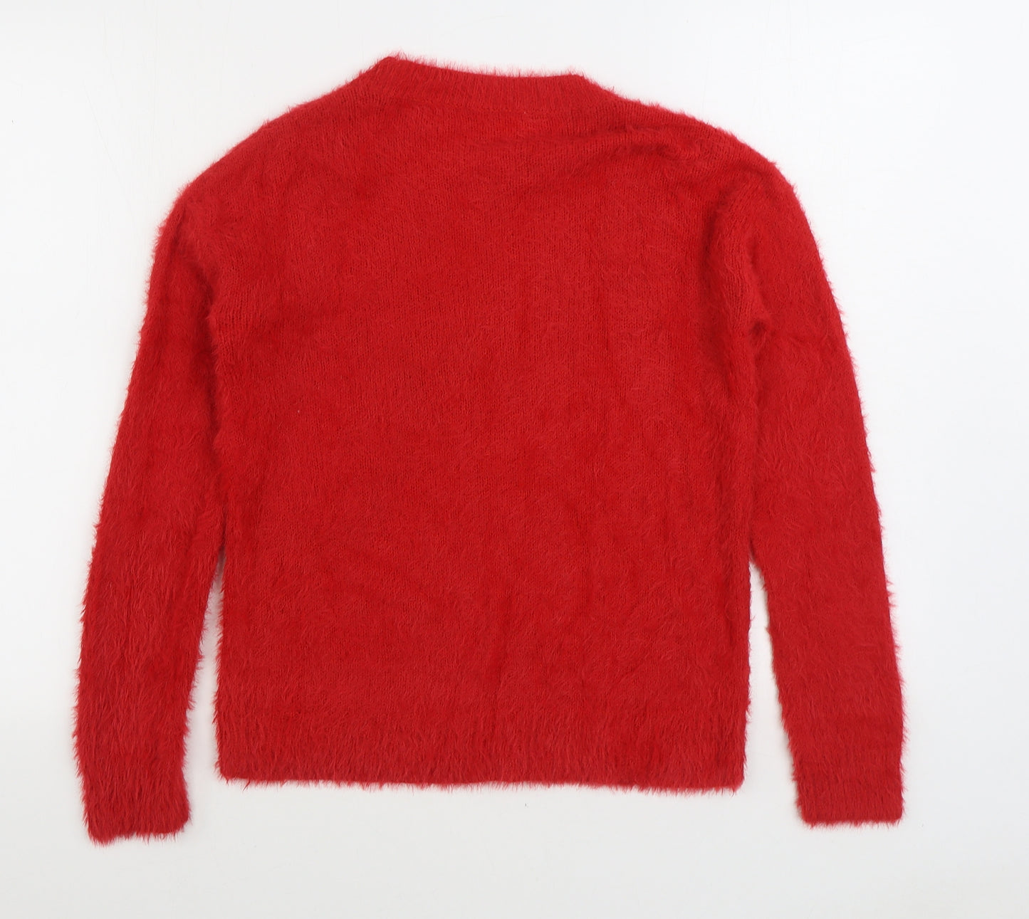 George Womens Red Round Neck Acrylic Pullover Jumper Size 8 - Christmas Jumper