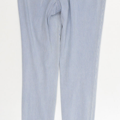 F&F Womens Blue Striped Cotton Straight Jeans Size 6 L29 in Regular Zip