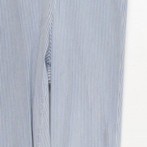 F&F Womens Blue Striped Cotton Straight Jeans Size 6 L29 in Regular Zip