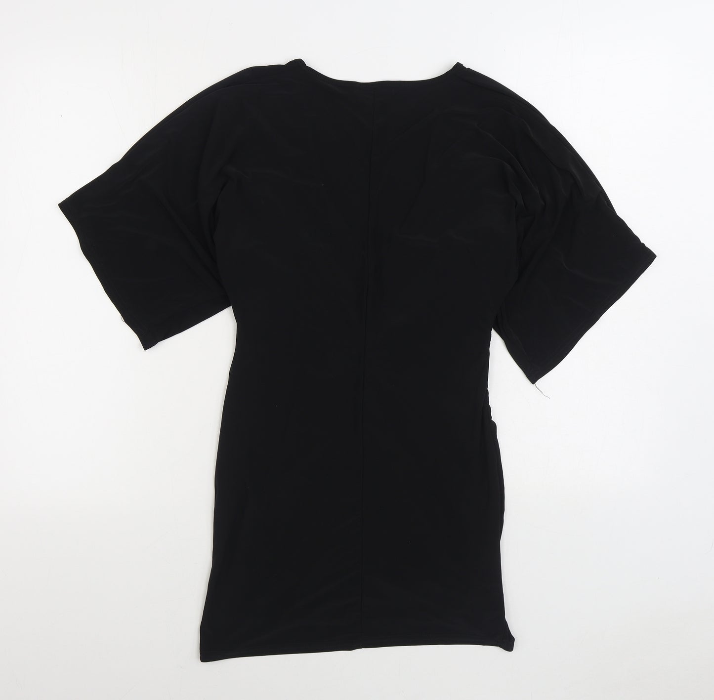 Boohoo Womens Black Polyester Bodycon Size 10 V-Neck Pullover