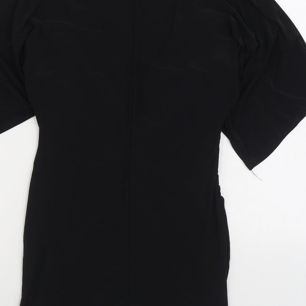 Boohoo Womens Black Polyester Bodycon Size 10 V-Neck Pullover