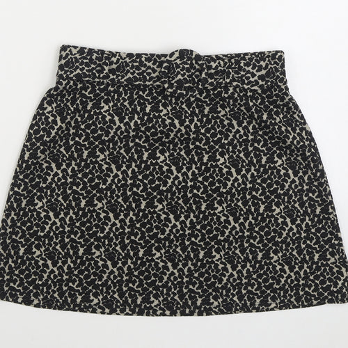 George Womens Brown Animal Print Polyester A-Line Skirt Size 10