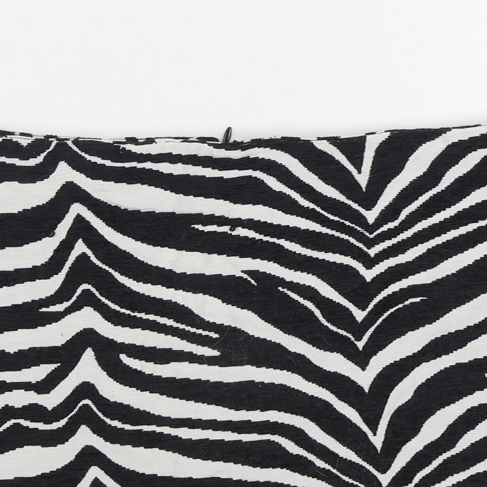 George Womens Black Animal Print Polyester A-Line Skirt Size 10 Zip
