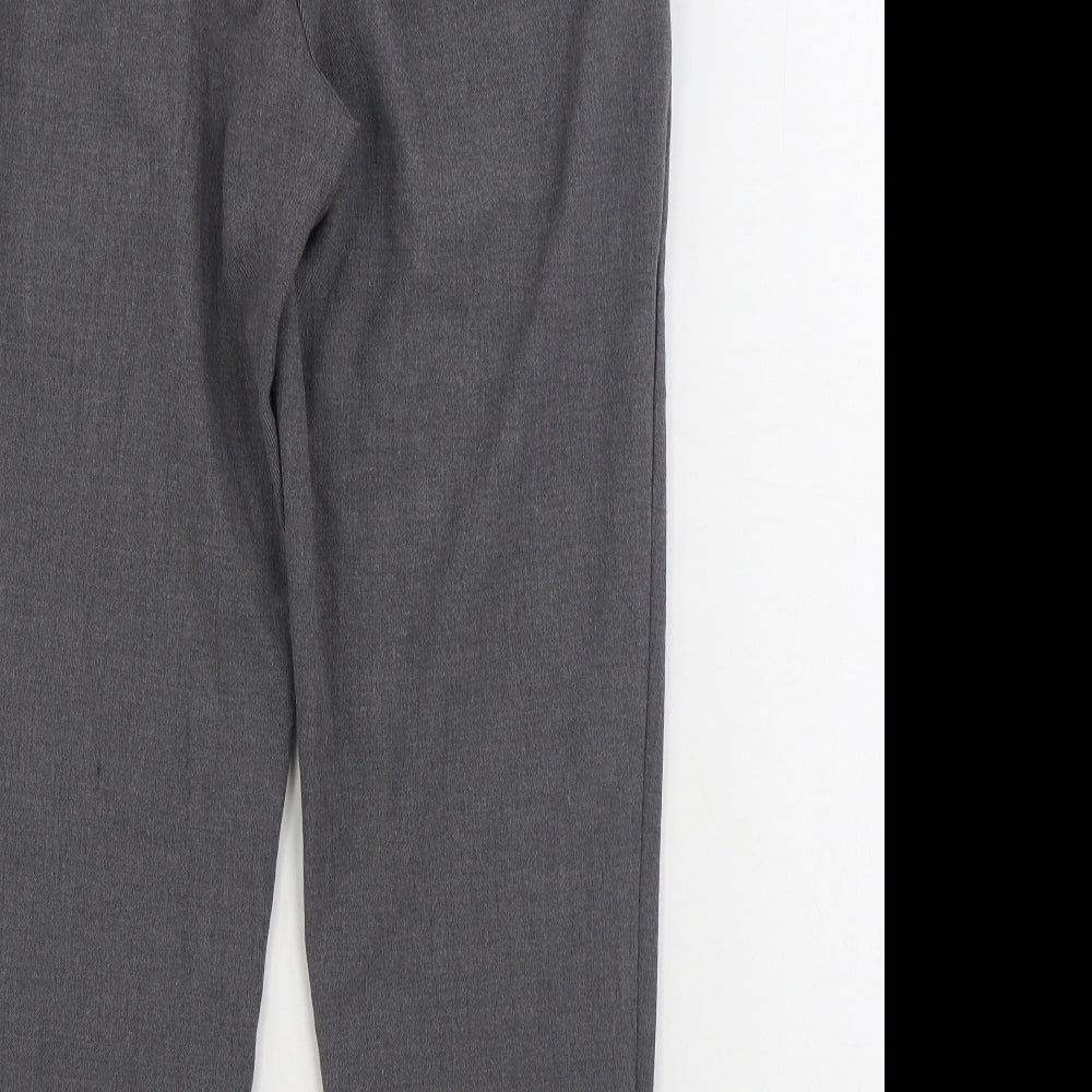 F&F Womens Grey Polyester Trousers Size 8 L27 in Regular Zip