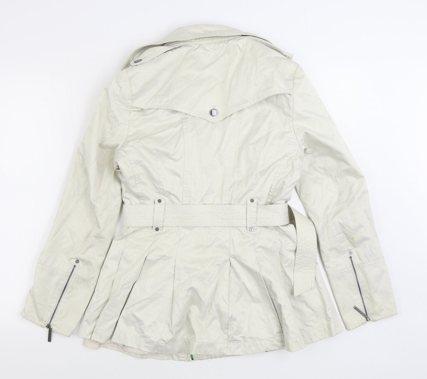 Debenhams Womens White Trench Coat Coat Size 10 Zip