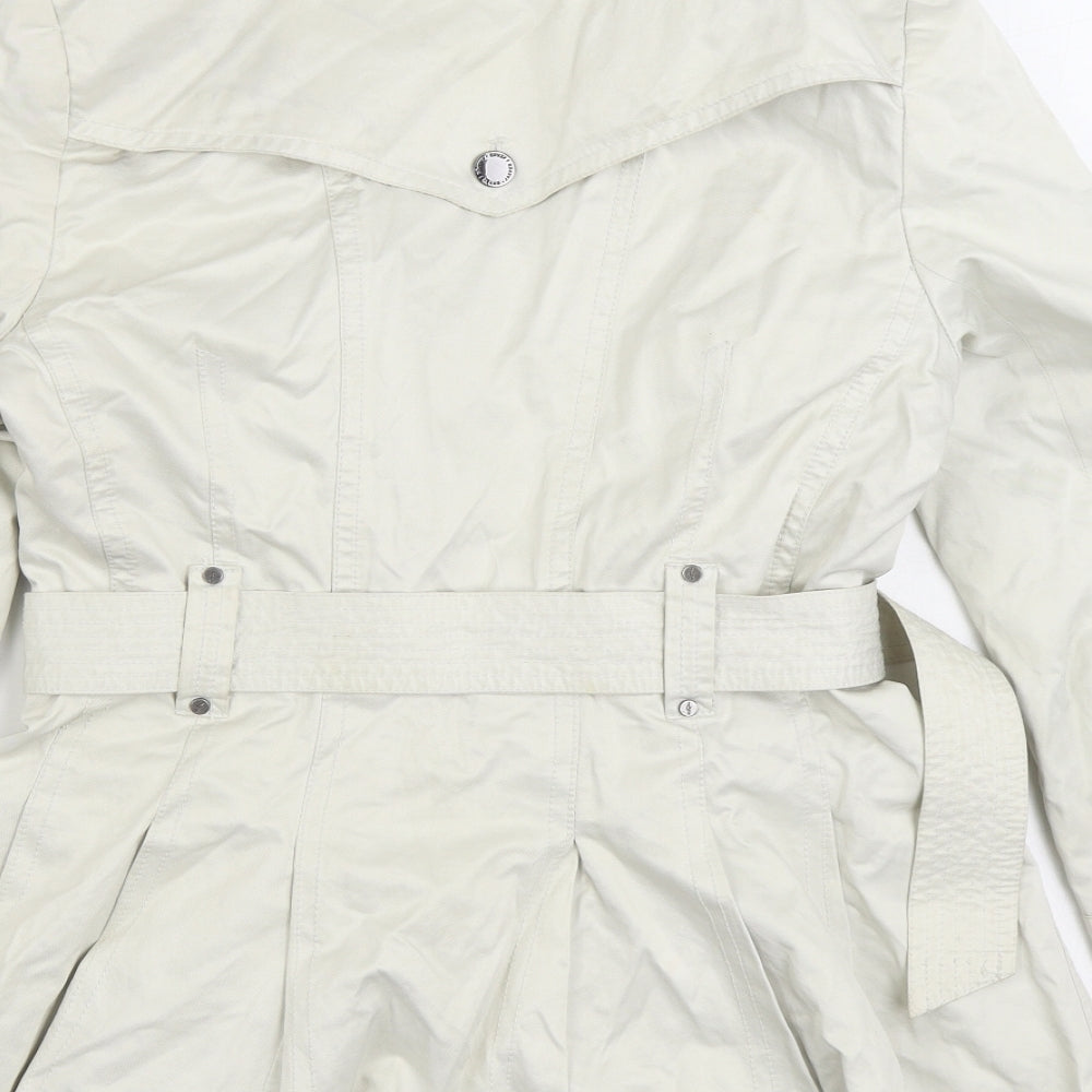 Debenhams Womens White Trench Coat Coat Size 10 Zip