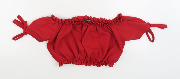 Cameo Rose Womens Red Polyester Basic Blouse Size 12 Off the Shoulder
