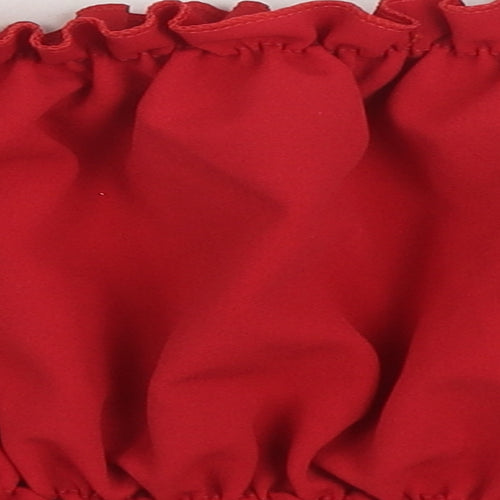 Cameo Rose Womens Red Polyester Basic Blouse Size 12 Off the Shoulder