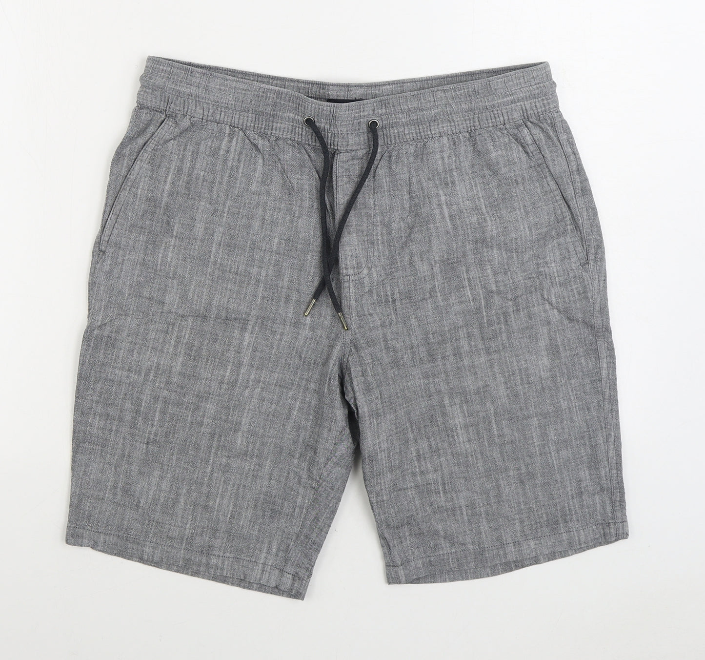 F&F Mens Grey Cotton Sweat Shorts Size 34 L8 in Regular Zip