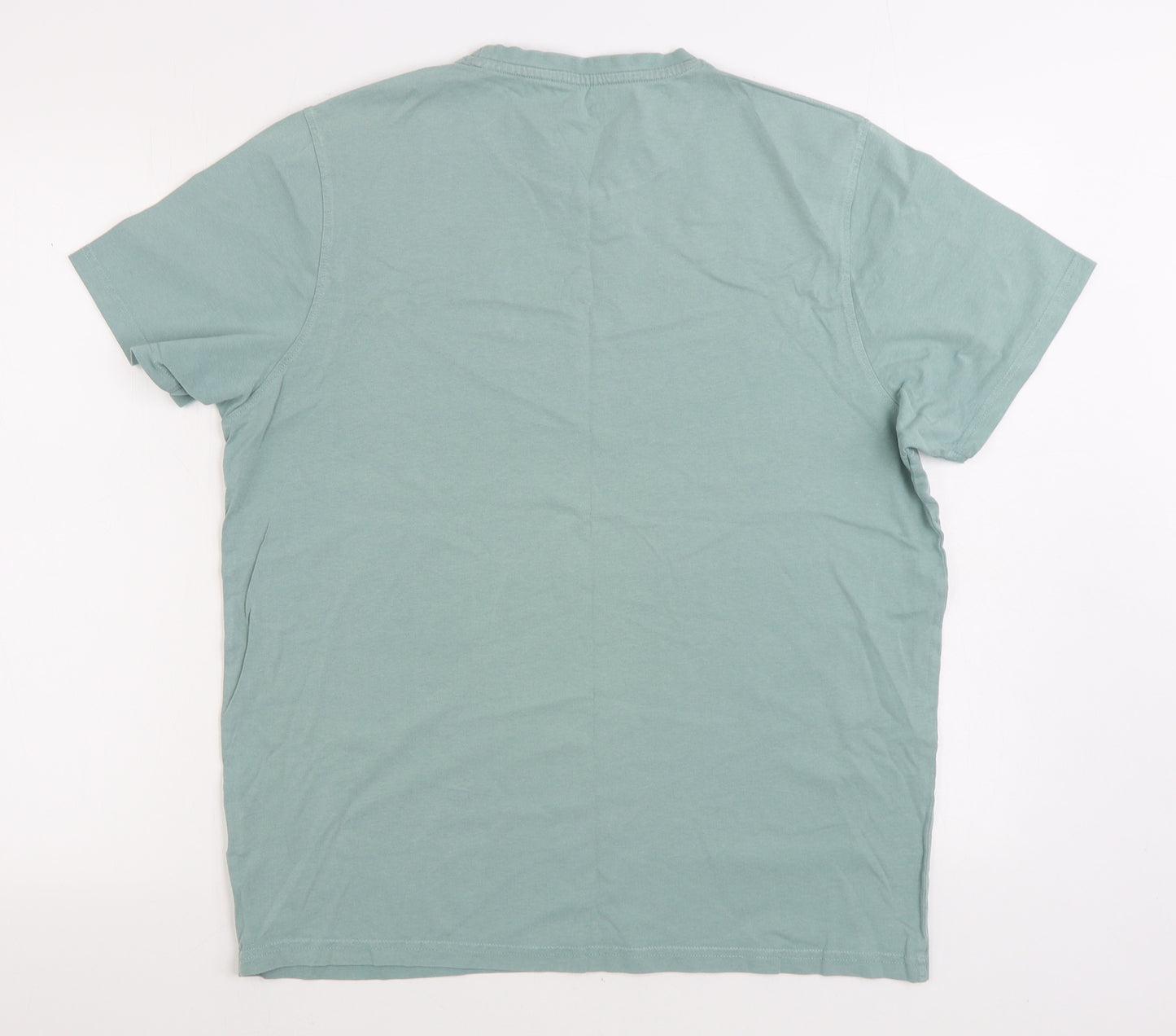 Mountain Warehouse Mens Green Cotton T-Shirt Size L Round Neck