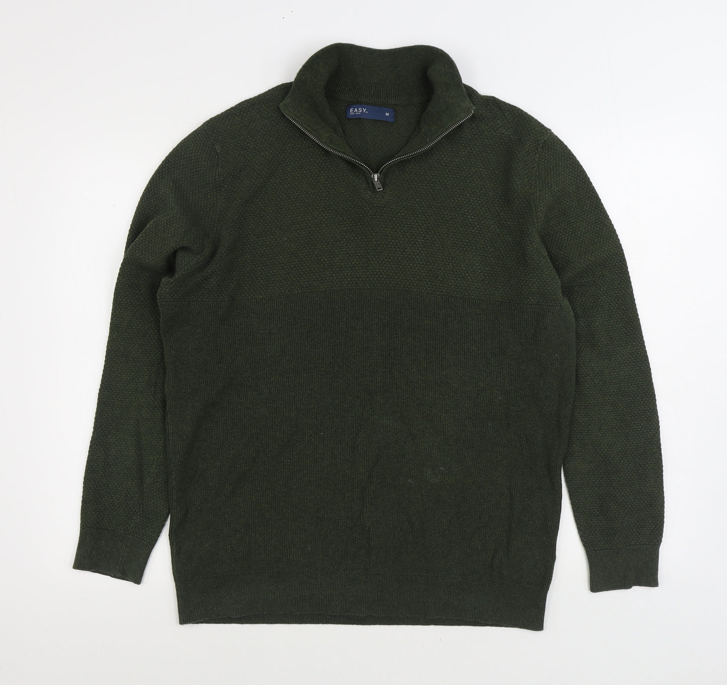 Matalan Mens Green V-Neck Cotton Pullover Jumper Size M
