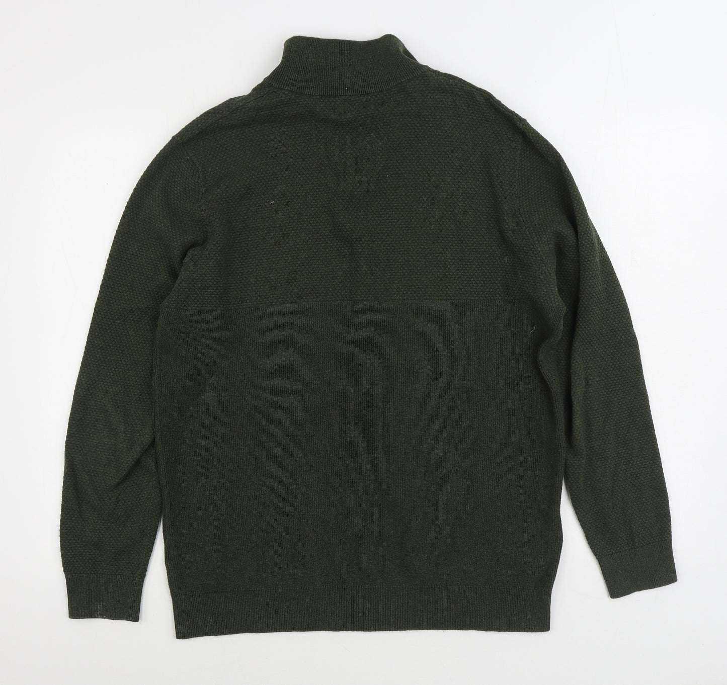 Matalan Mens Green V-Neck Cotton Pullover Jumper Size M