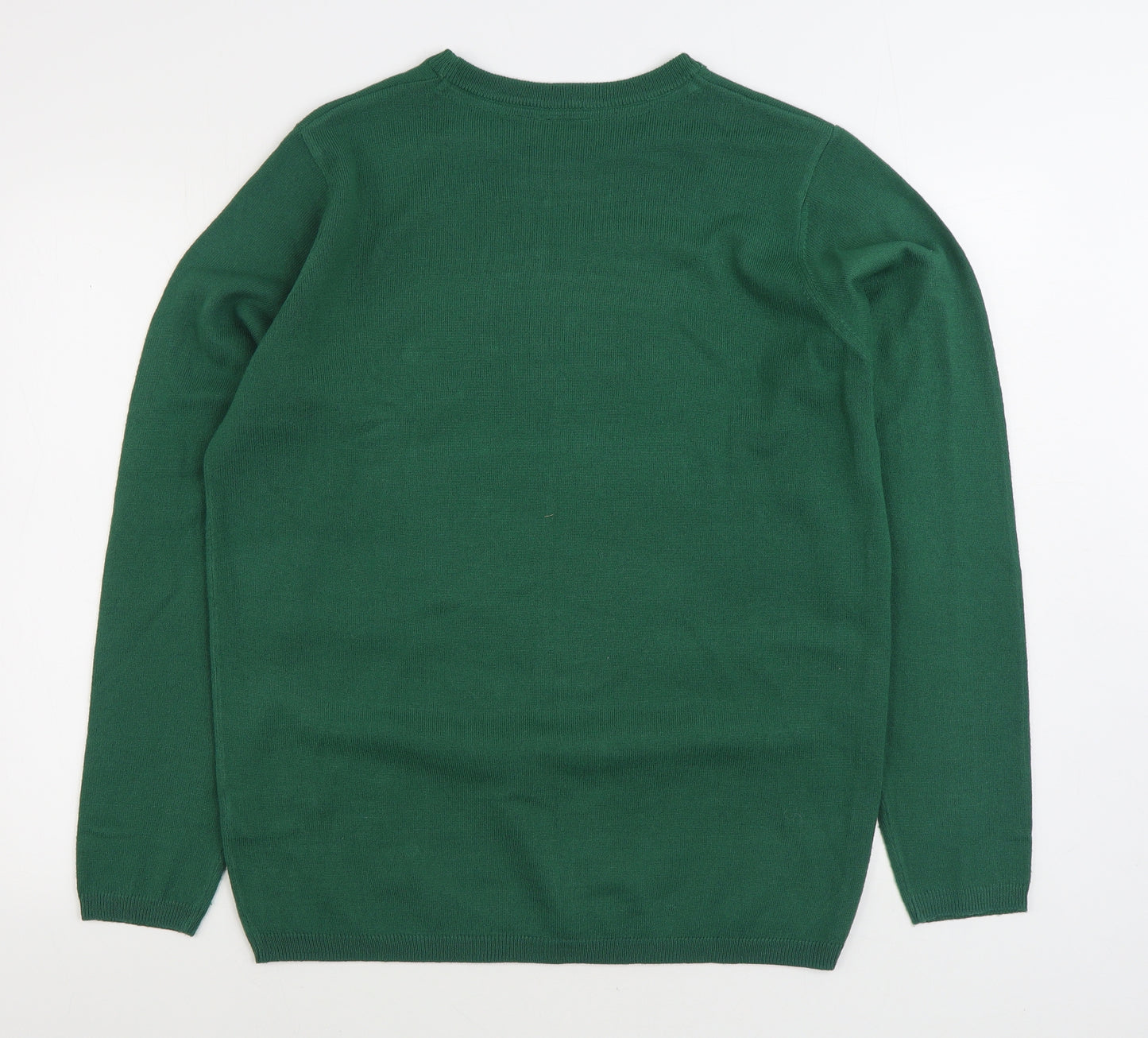Livergy Mens Green Round Neck Acrylic Pullover Jumper Size M - Christmas Jumper