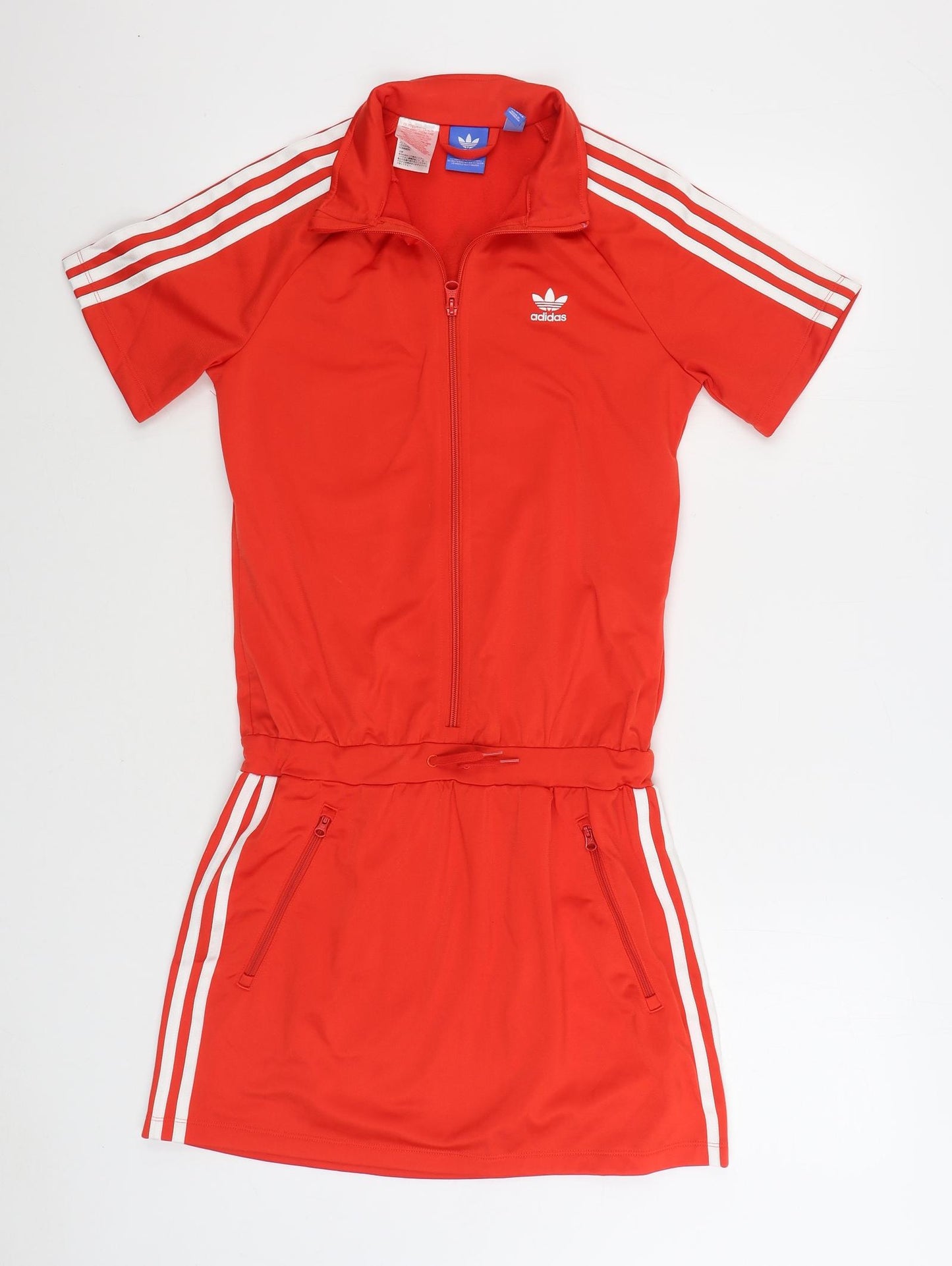 adidas Girls Red Polyester Jacket Dress Size 13-14 Years Collared Zip