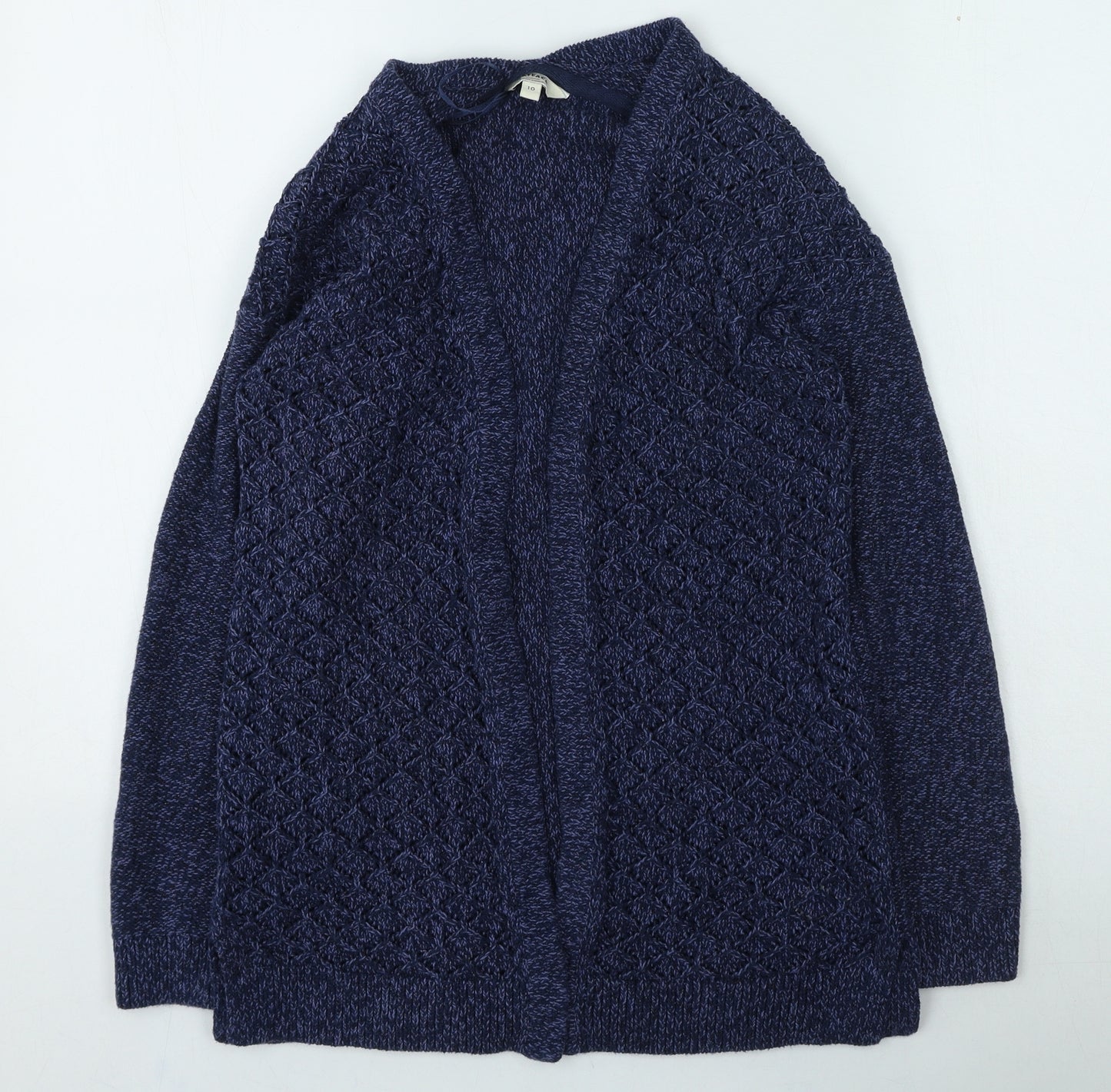 Fat Face Womens Blue V-Neck Cotton Cardigan Jumper Size 10