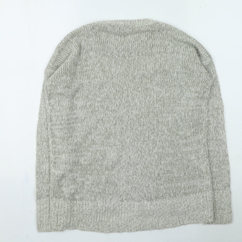 New Look Womens Grey Round Neck Acrylic Pullover Jumper Size S