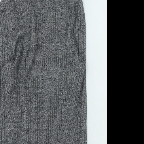 Bershka Womens Grey High Neck Viscose Pullover Jumper Size S