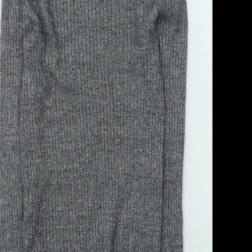 Bershka Womens Grey High Neck Viscose Pullover Jumper Size S