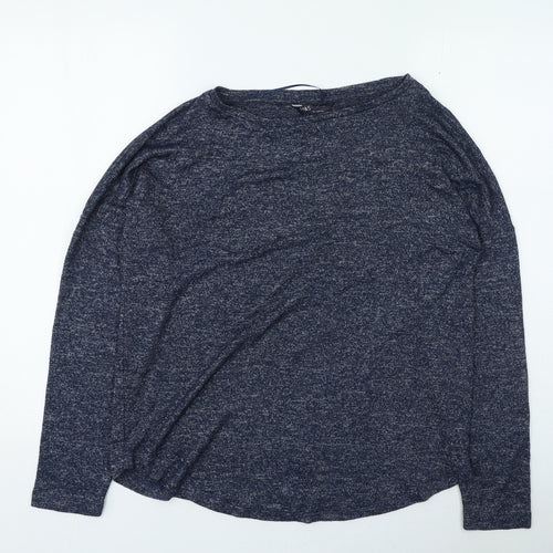 Marks and Spencer Womens Blue Round Neck Viscose Pullover Jumper Size 10