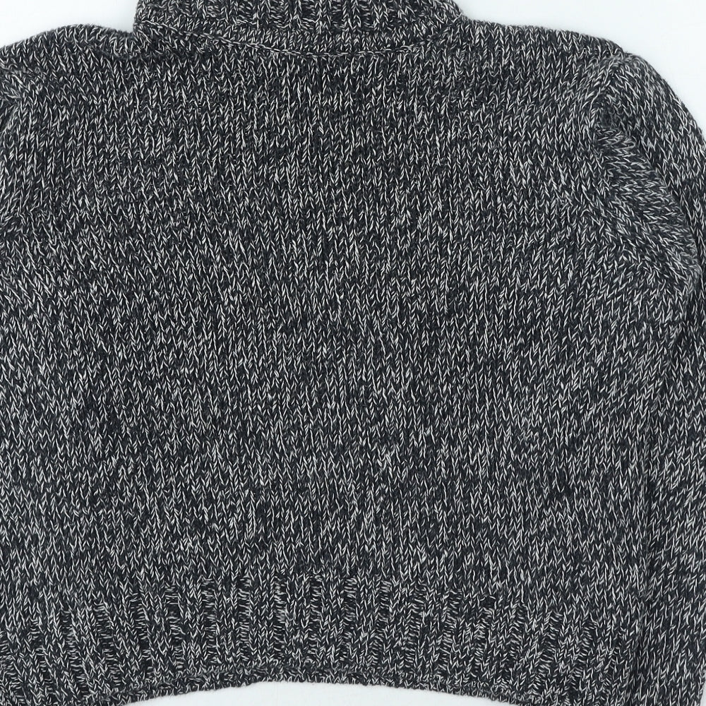 Marks and Spencer Womens Grey Roll Neck Cotton Pullover Jumper Size 10