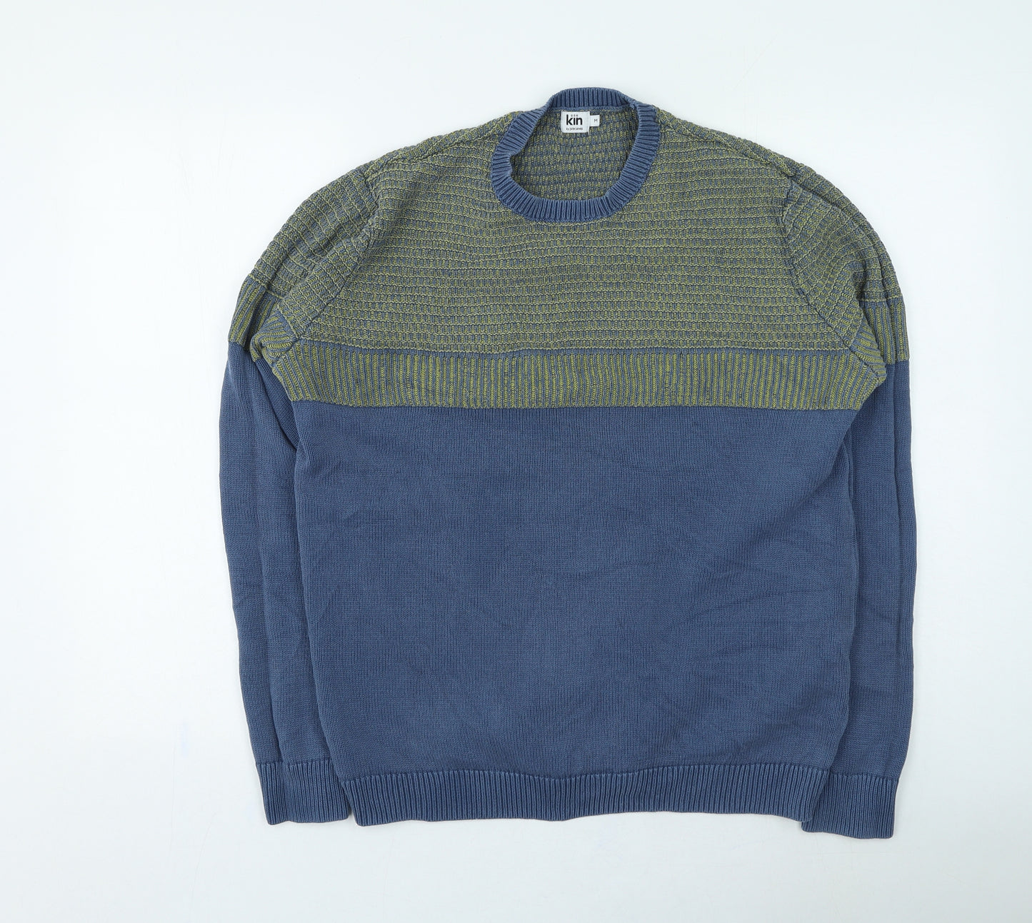 John Lewis Mens Blue Round Neck Acrylic Pullover Jumper Size M