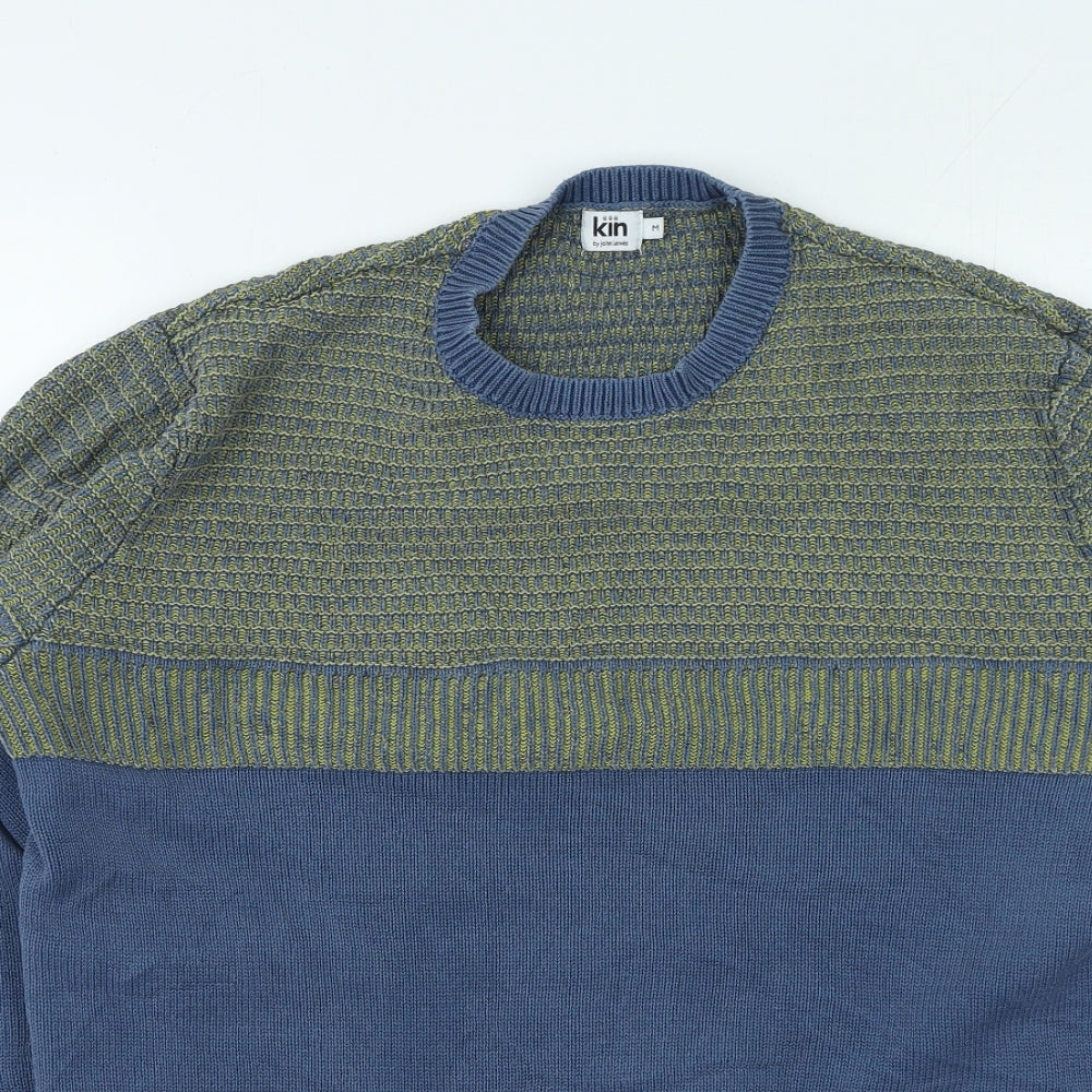 John Lewis Mens Blue Round Neck Acrylic Pullover Jumper Size M