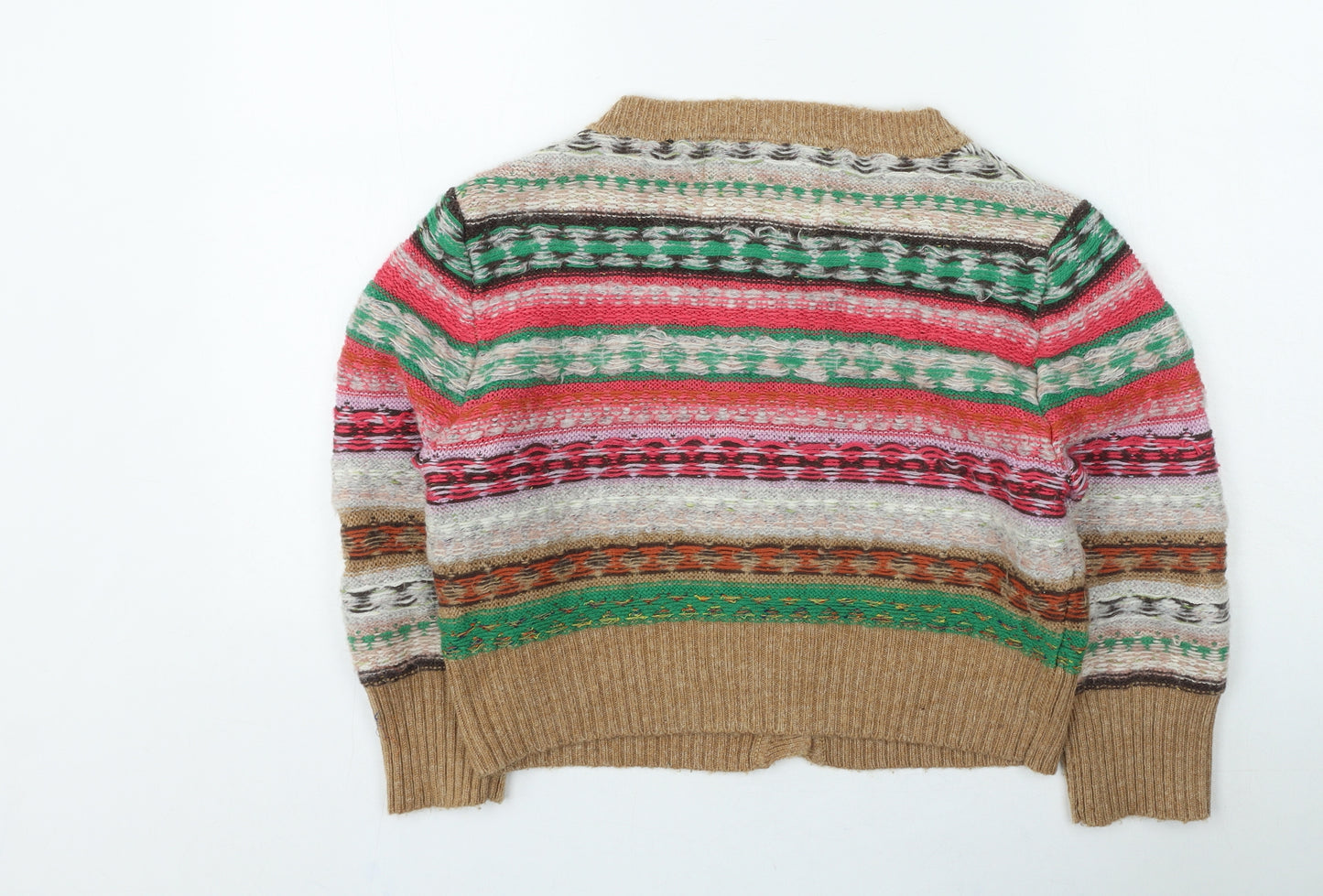 NEXT Womens Multicoloured Round Neck Acrylic Cardigan Jumper Size 12