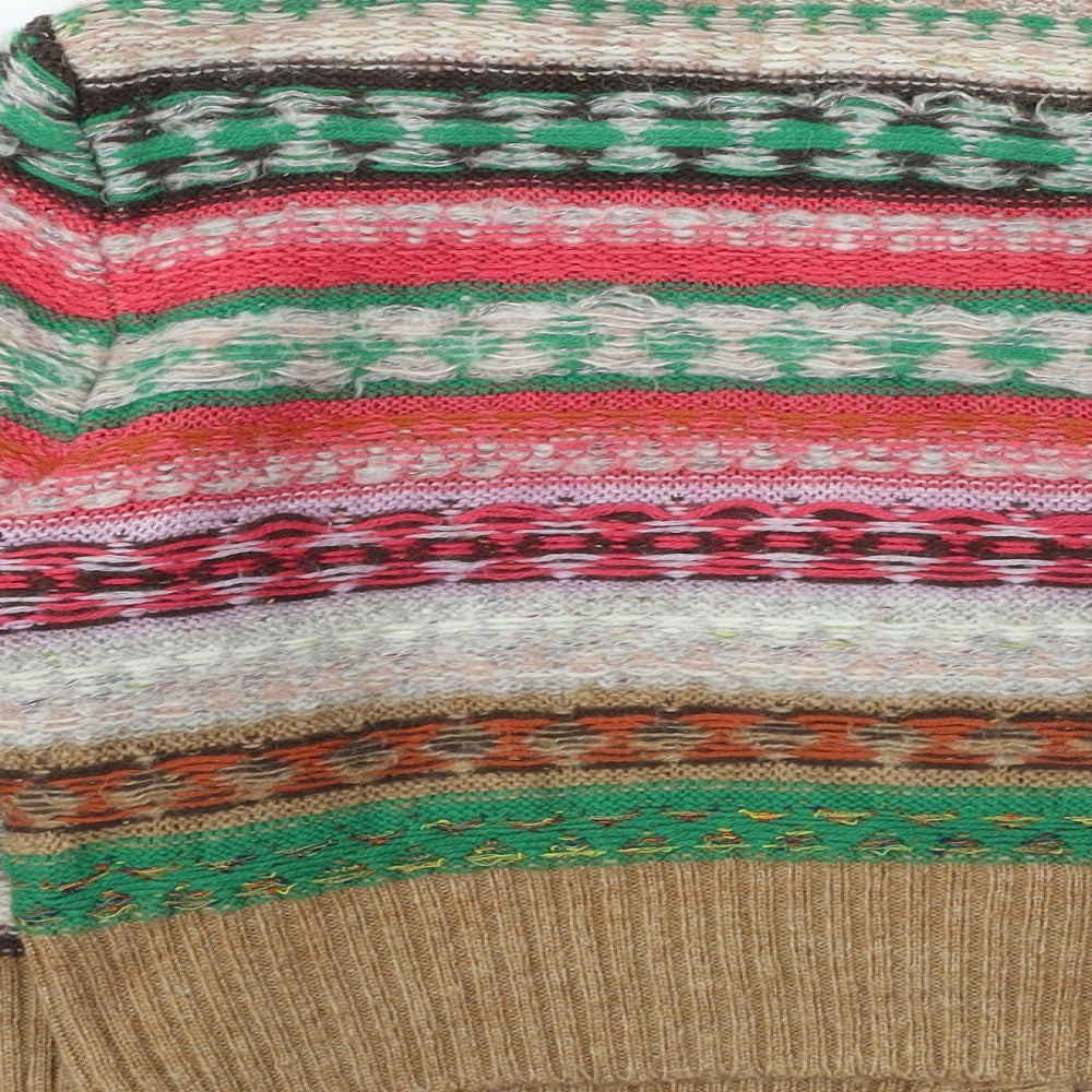 NEXT Womens Multicoloured Round Neck Acrylic Cardigan Jumper Size 12