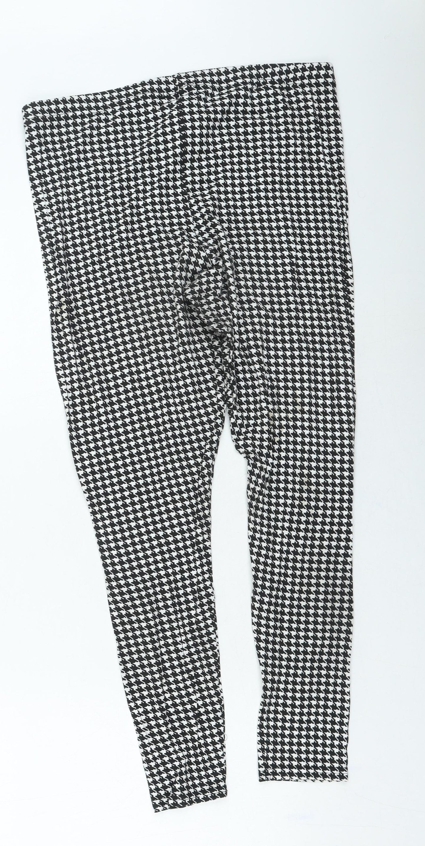 Boohoo Womens Black Check Vinyl Jegging Leggings Size 14 L23 in